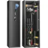 VEVOR 5/6 Gun Safe,Gun Security Cabinet w/ Fingerprint & Digital Keypad Lock, Gun Storage Cabinet with Built-in Storage Locker 1