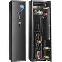 VEVOR 5/6 Gun Safe,Gun Security Cabinet w/ Fingerprint & Digital Keypad Lock, Gun Storage Cabinet with Built-in Storage Locker 1