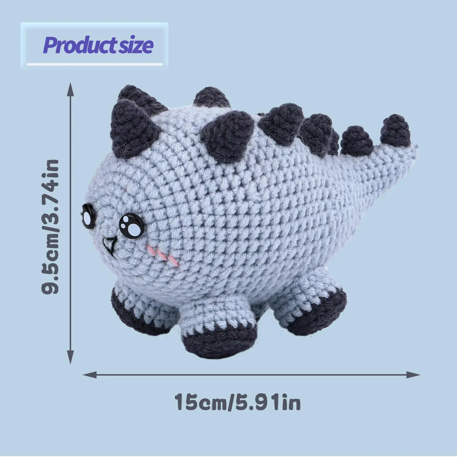 Dinosaur Crochet Kit for Beginners,Crocheting Starter Knitting Kit with Step-by-Step Instructions and Video Tutorials