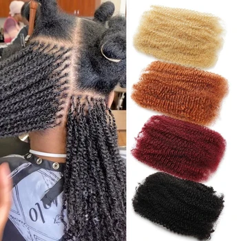 Afro Kinkys Bulk Human Hair for Dreadlock Extensions Loc Repair Braiding Twist Tight Afro Kinky Human Hair for Loc 1Packs 50/30g 1