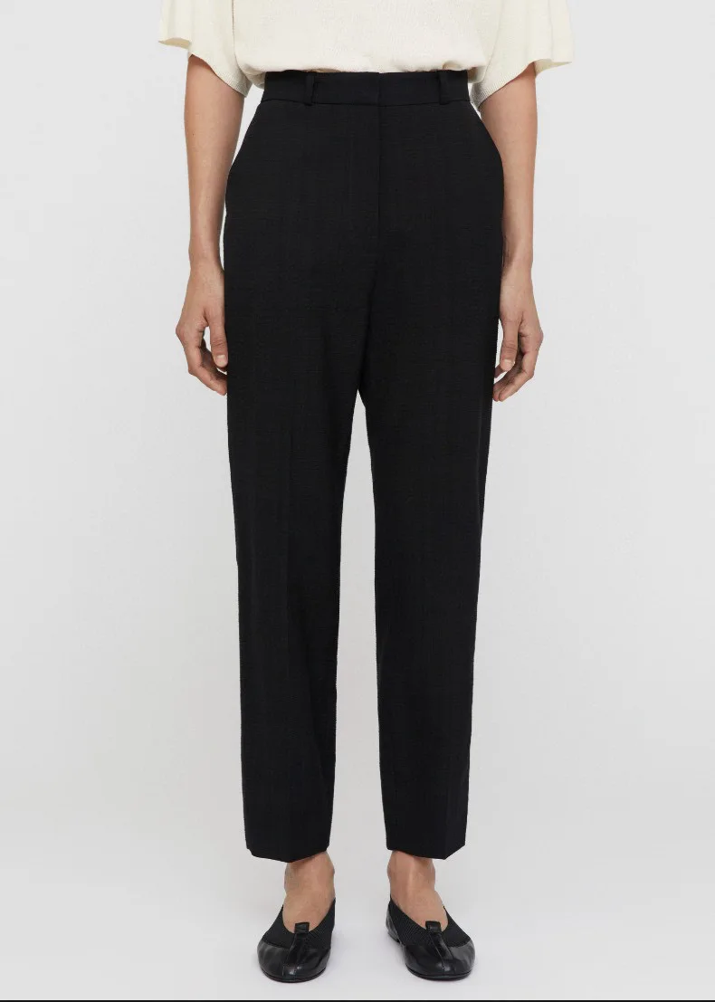

Totem* Summer/Autumn Women Pants Wide Leg Solid Color Pocket High Waist Fasten Button Casual Harem Pants Trousers