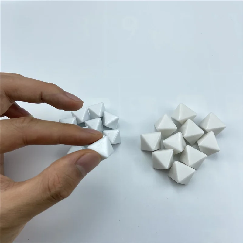 10pcs White 13/16mm Blank Dice Acrylic D8 Blank Rounded Board Game