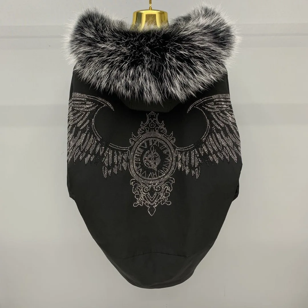 Women's 2024 New Long Sleeve Chic Fur Jackets Feminine Removable Rex Rabbit Liner Fur Integrated Women's Clothes Fashion Parkas