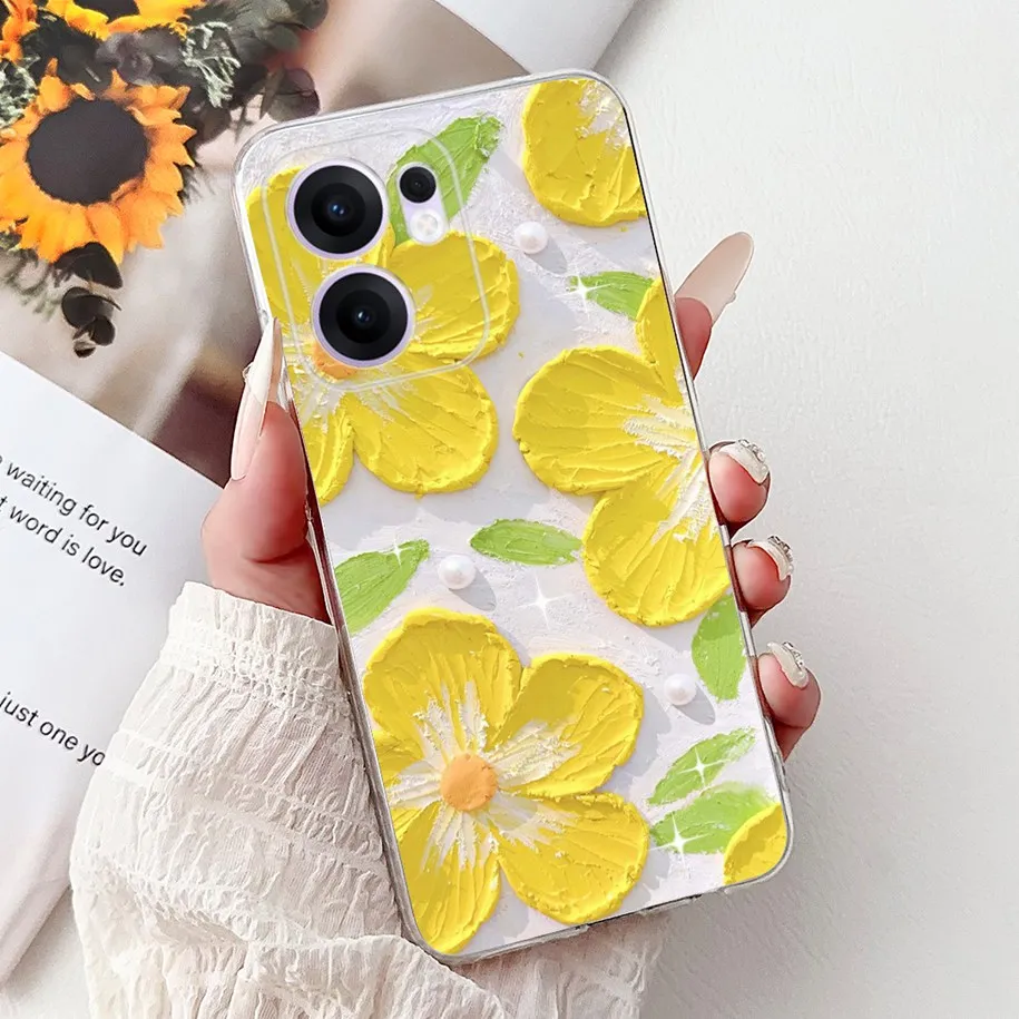 Clear TPU Silicone Soft Phone Case with Floral Design
