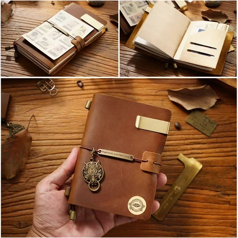 

Crazy Leather Diary Journal Planner Cowhide Fromthereon Handmade Notebook Traveler's Horse Retro