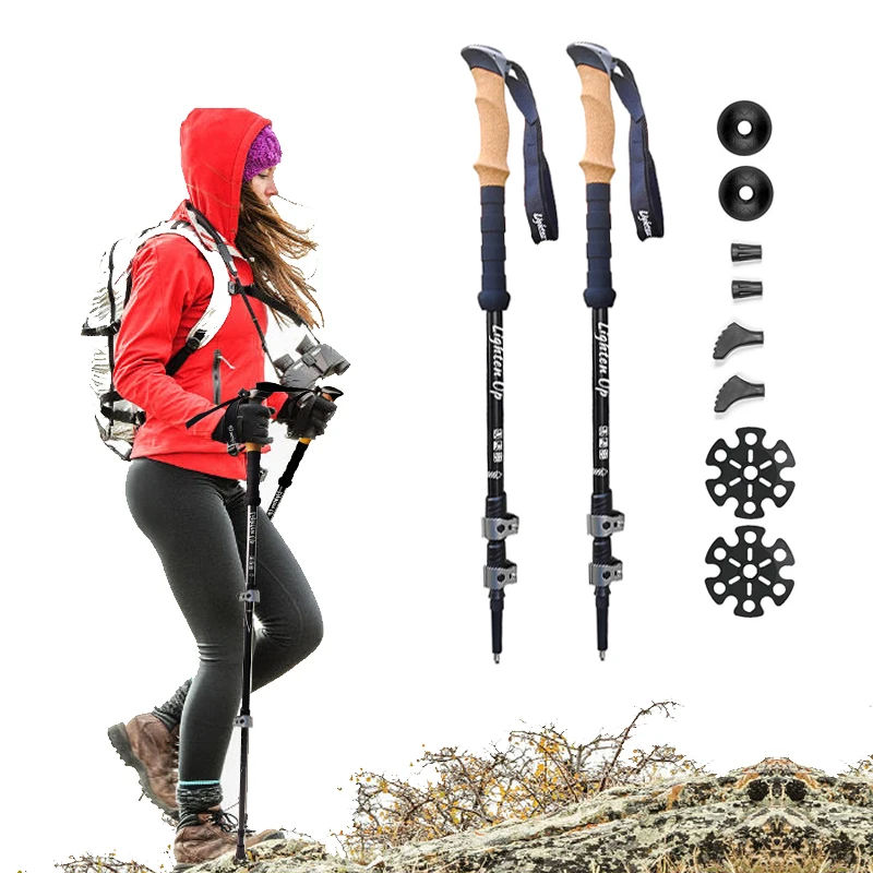 Tactical Walking Stick HUINING Foldable Telescopic,Nordic Walking