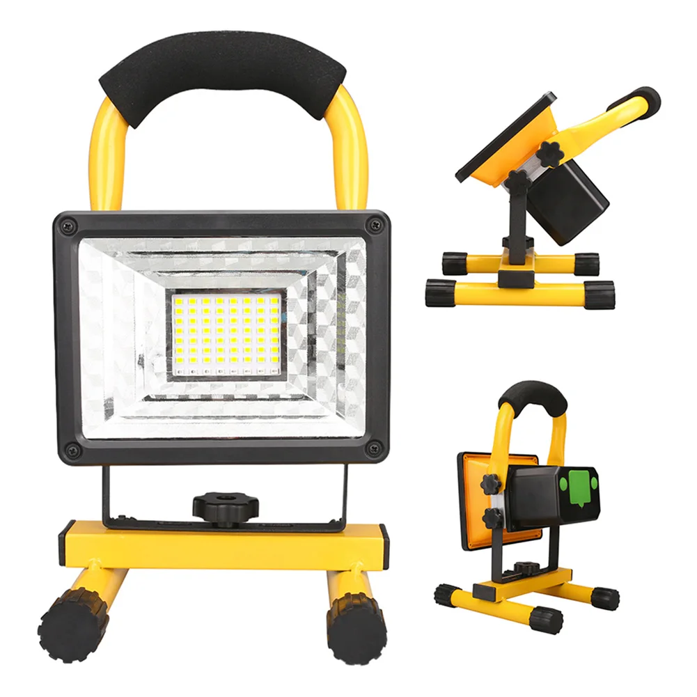 1/2pcs LED Rechargeable Portable Work Light 60W with Stand Waterproof Floodlight for Outdoor Camping Hiking Garage Emergency led work light