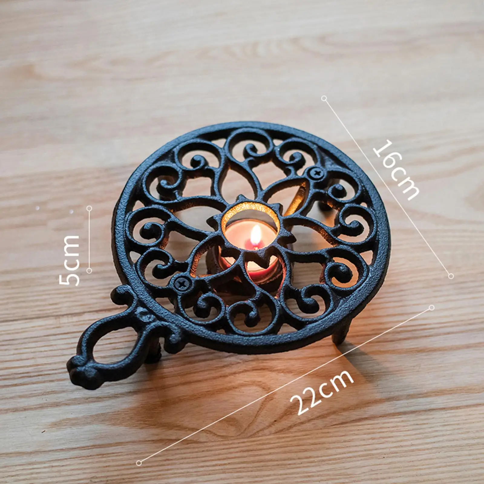 Vintage Cast Iron Tea Lite Food Dish Serving Warmer w/ Handles Round/Square 6