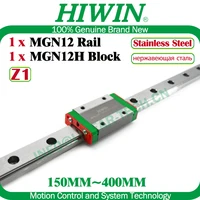 HIWIN สแตนเลส MGN12H Z1 โหลด MGN12 Linear Rail 150 200 300 350 400 มม.HIWIN MGN12H บล็อก Carriage Linear Guideways 1