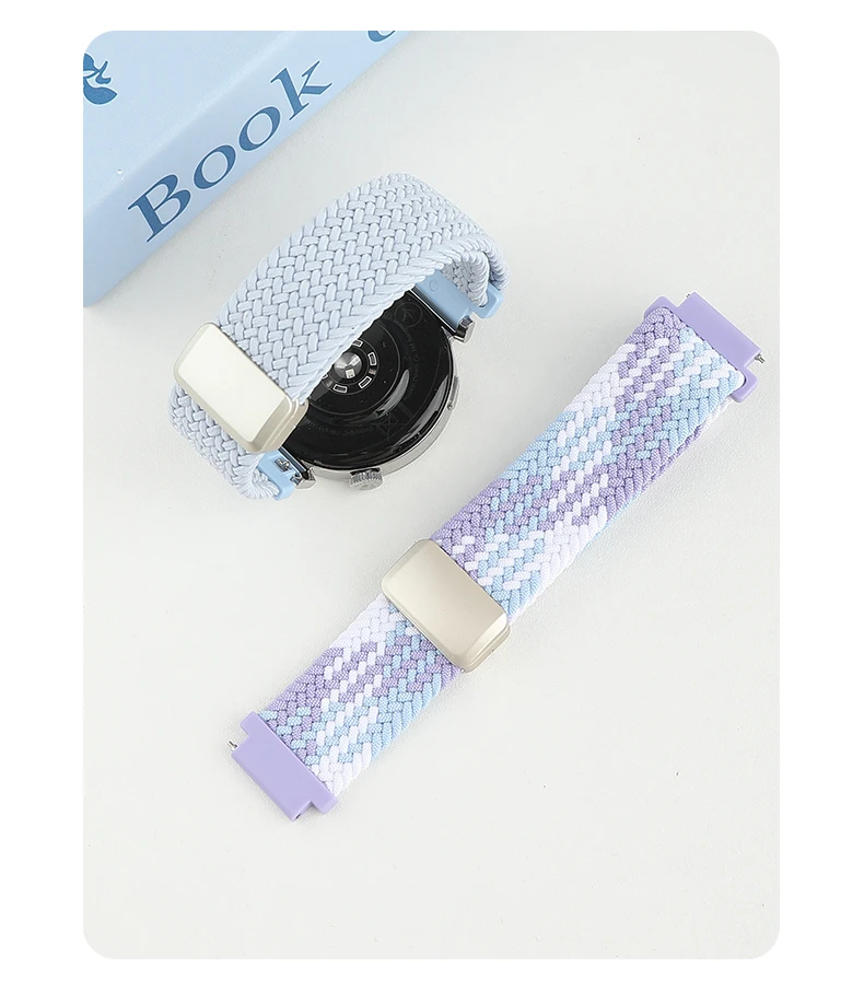 18mm Magnetic Stretchy Nylon Band For Garmin Venu 3s/Venu 2s/Vivoactive 4s - Solo Loop Sport Strap