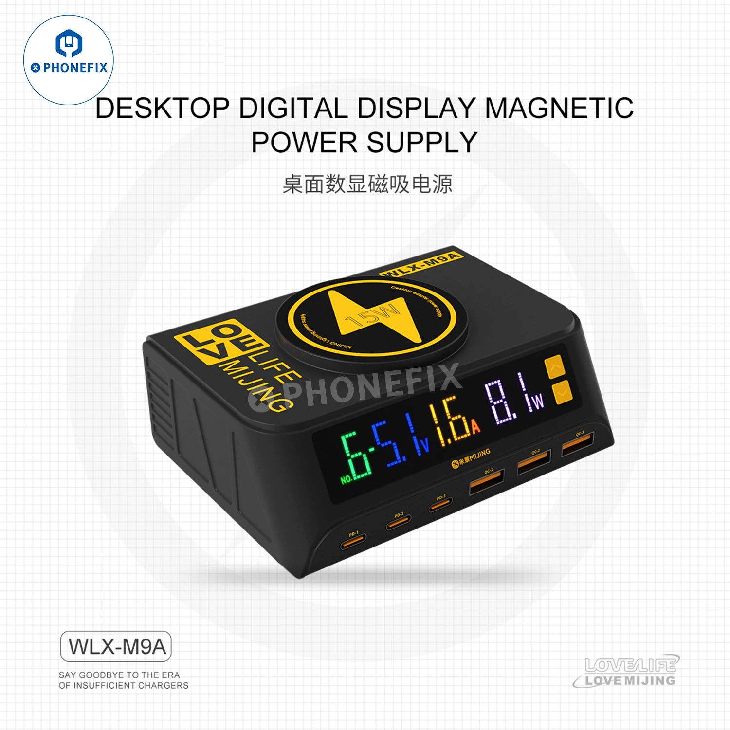 Mijing WLX-M9A Ʈ  , , Ｚ, ׳ƽ  , QC 3.0, LCD ÷,  USB  ̼, 110W