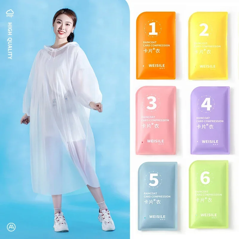 Raincoat 4PCS Portable Thickened Waterproof Women Men Disposable Camping Rain Cover Travel Supplies