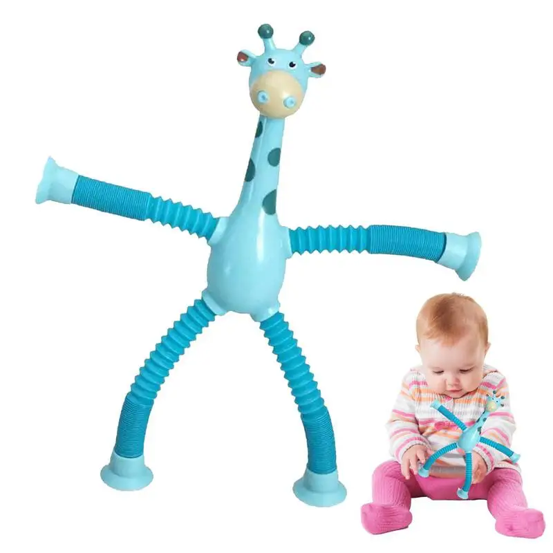 

Suction Cup Giraffe Changeable Shapes Telescopic Giraffe Tube Suction Cup Decompress Novel Sensory Toys Gifts