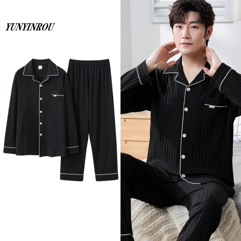 Cotton Sleepwear Pyjamas Nightsuits Pijamas Luxury Mens Pajamas Men