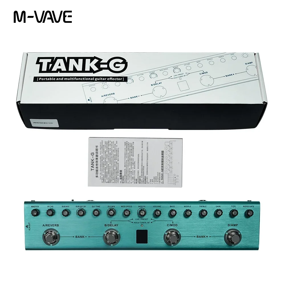 M-VAVE Tank-G/Tank-B Pedal de Guitarra Multi-Efeitos, Recarregável