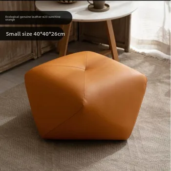 Sgabello ottagonale in legno massello per uso domestico, divano fasciatoio, poggiapiedi, sgabello basso, sedile per il trucco, piedistallo 1