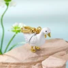 1Pc Fashion Cute Openable White Goose Pendant Necklace for Women Cool Niche Party Jewelry Keychain Pendant Valentine's Day Gift 3