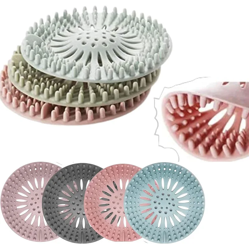 Shower Drain Catcher Hair Drain Catcher Hair Drain Filter Floor Drain Hair Catcher Drain Hair Catcher Floor Drain Hair Filter Hair Silicone Drain Strainer Shower Catcher Hair Sewer Filter Floor Drain Strainer Kitchen Deodorant Plug Bathroom Accessories