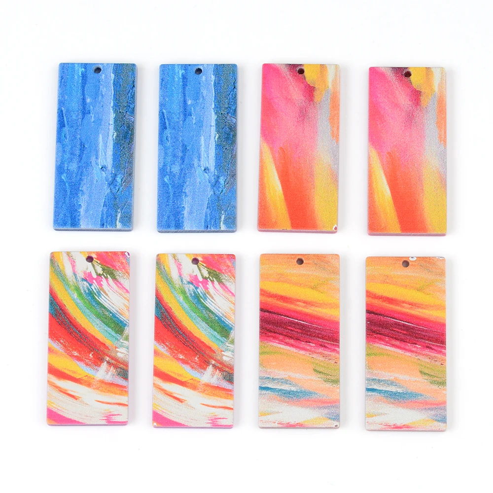 

5pcs Square Colorful Pendant Colorful Flat Acrylic Pendants Plate Jewelry Accessories Handmades Fashion For DIY Earrings