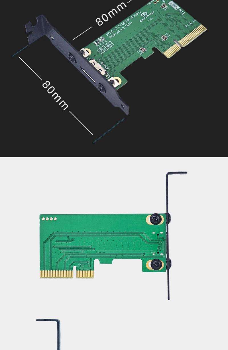 Oculink Extension Card PCIe4.0 X4 to SFF 8612 Extension Card Low Profile Bracket
