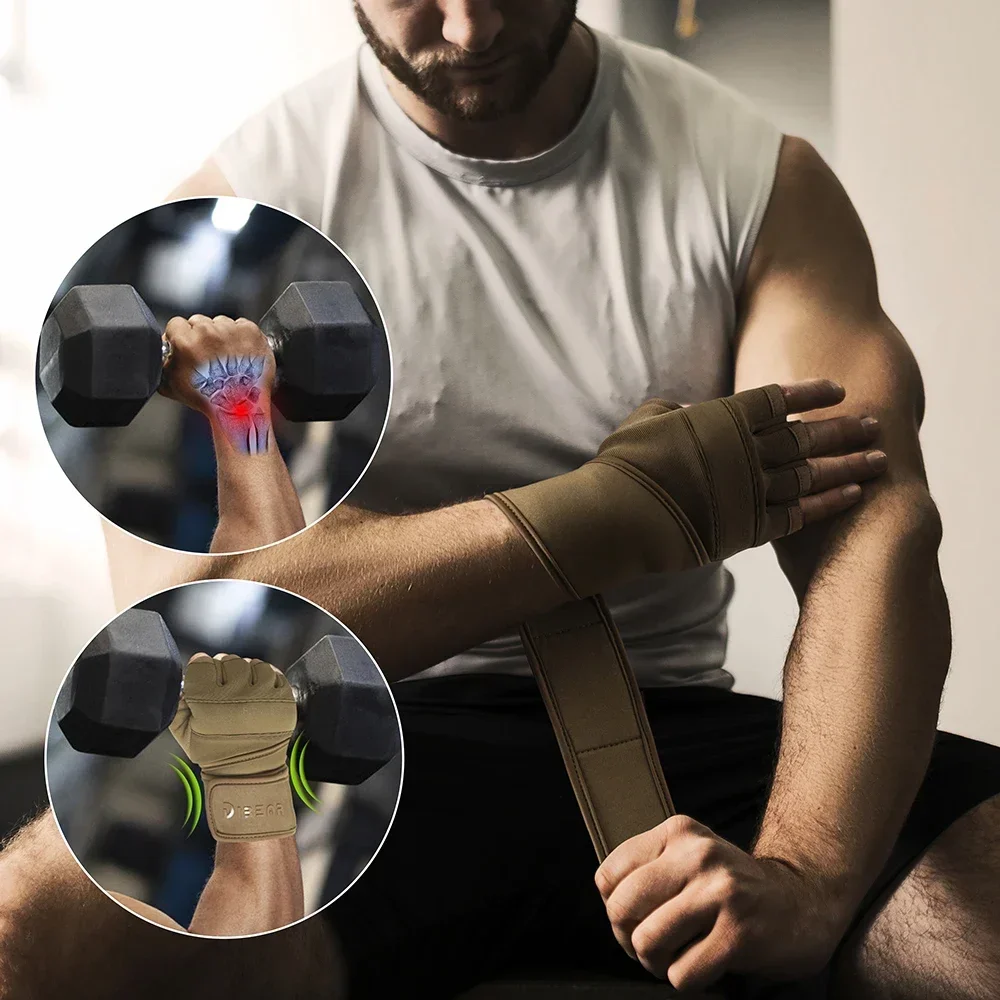 Sport Gloves Weight Lifting Gloves Weightlifting Gloves Half Finger Gym Gloves Weightlifting Dumbbell Training Anti-Slip Fitness Wrist Support Workout Crossfit Exercise