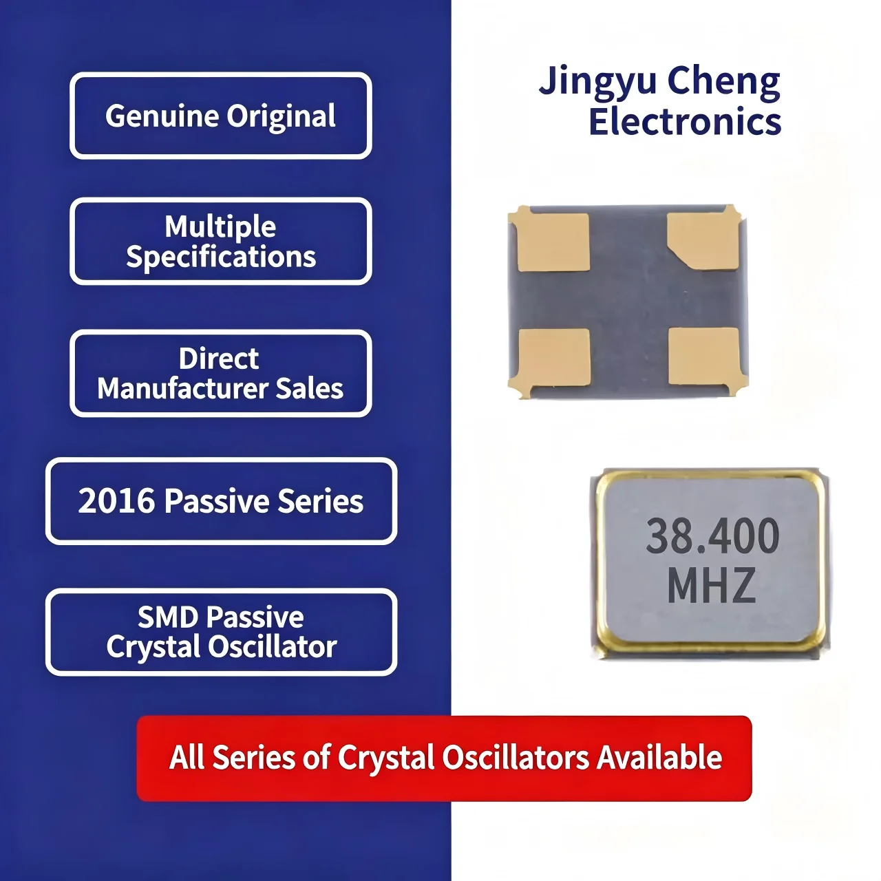 10pcs 표면 실장형 패시브 크리스탈 공진기 2016 38.400MHz 38.4M 10P..