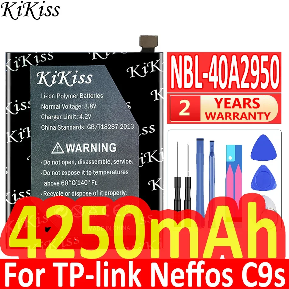 

KiKiss New NBL-40A2950 Battery For TP-link Neffos C9s TP7061C TP7061A/C9 MAX TP7062A Mobile Phone NEW 4250mAh Batteries + Tools