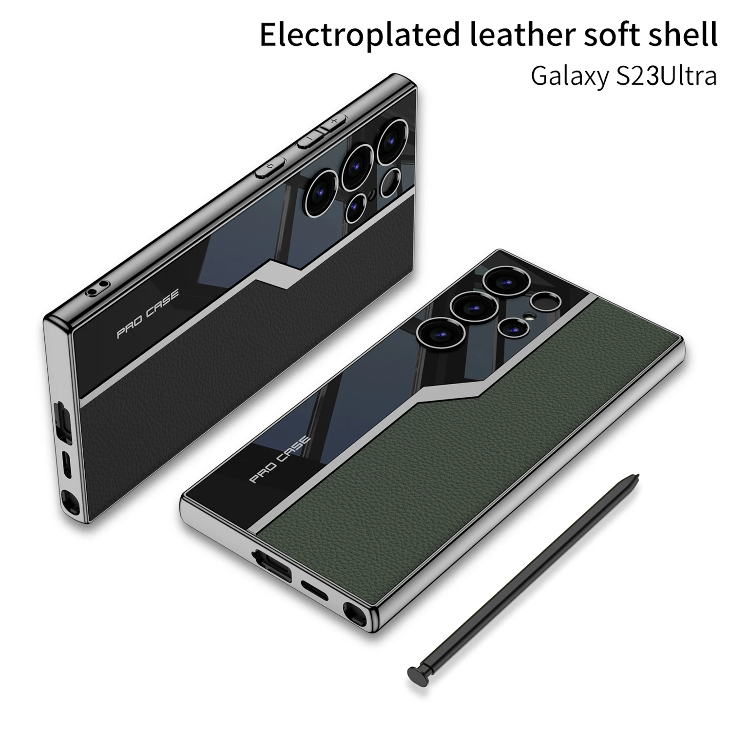 Ultra-Thin Supercar-Inspired Leather Phone Case with Plating Finish