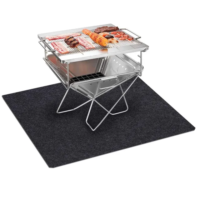 Tűzálló Bbq Szőnyeg Kandalló Brazier Szőnyegen Kültéri Gyep Terasz Grillező Szőnyegolaj -Védőszőnyeg Hőálló - Image 5