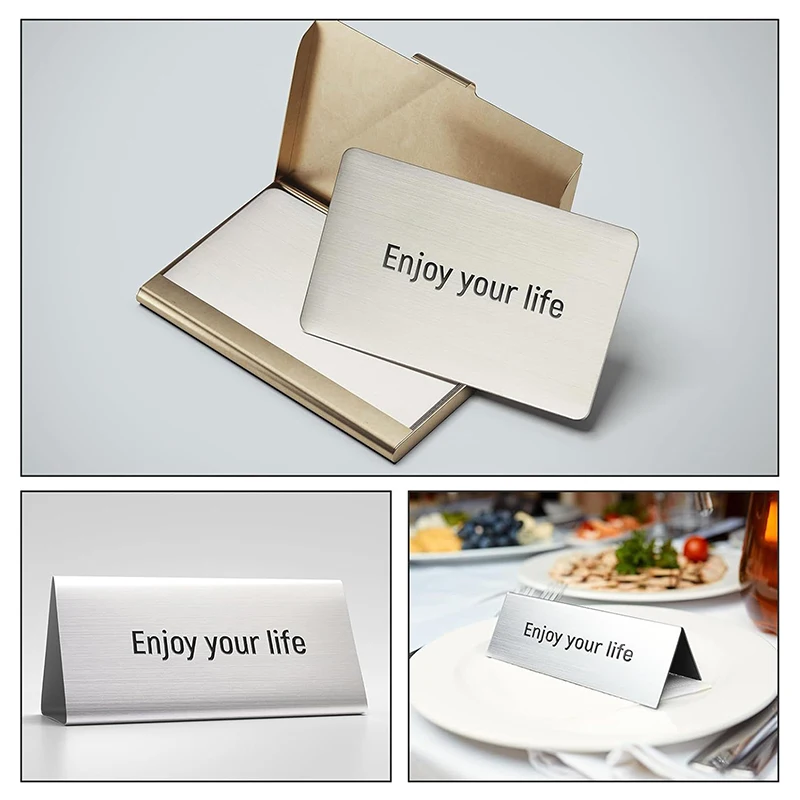 새로운 스테인레스 스틸 명함 블랭크 레이저 각인 카드 사무실 명함 블랭크 조각기용 DIY 카드