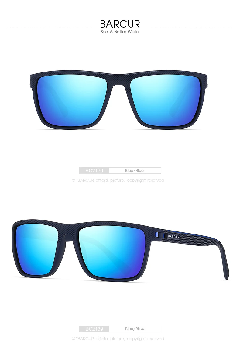 Barcur design tr90 sonnenbrille männer polarisiert leicht gewicht sport sonnen brille frauen brillen zubehör oculos uvab schutz – Detail 17