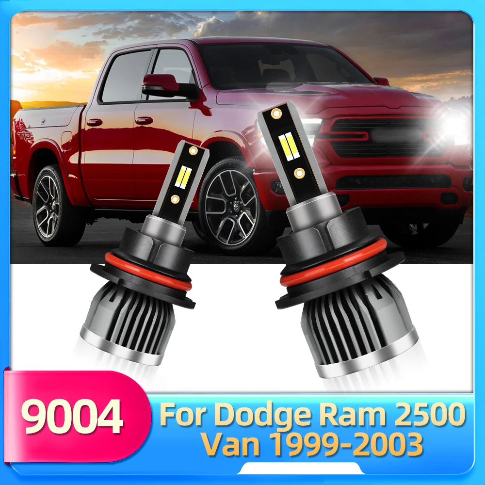 

Roadsun 2x Headlamp 9004/HB1 LED Bulb 16000LM For Dodge Ram 2500 (Van 3-Door) V8 1999 2000 2001 2002 2003 Replace Lamp 12V Turbo