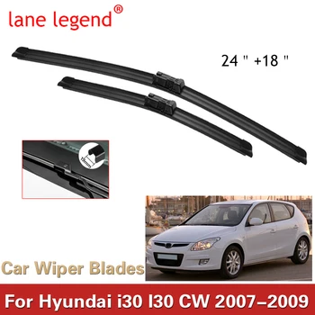 현대 i30 I30 CW 2007-2009, 24 인치 + 18 인치 프론트 와이퍼 블레이드, 윈드스크린 윈도우 커터 액세서리, 2007 2008 2009