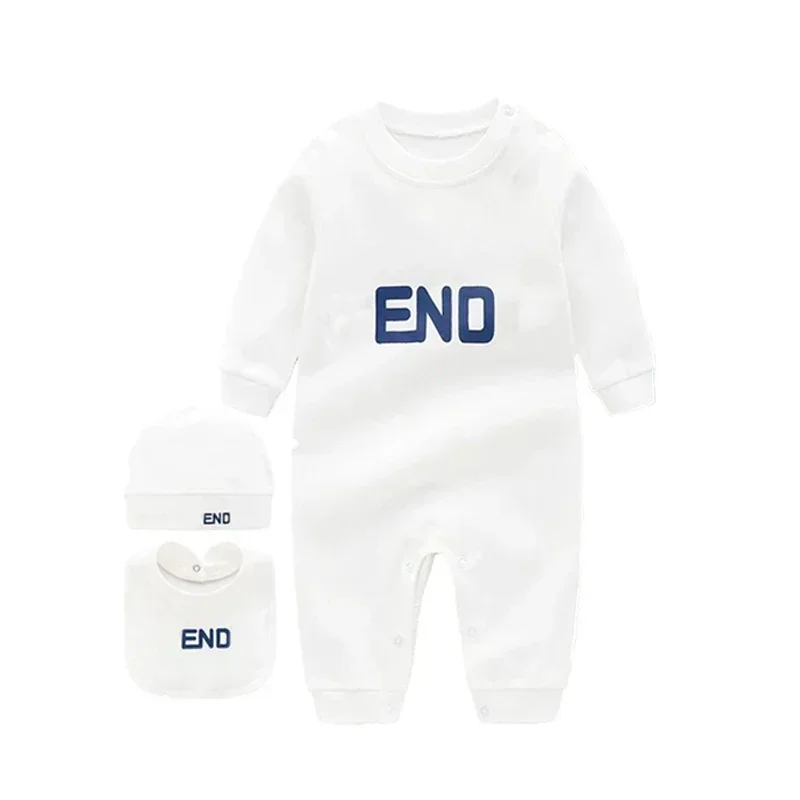 

New Fashion luxury Kids Mattresses letter style newborn baby clothes Cotton long sleeved toddler baby boy girl romper clothing