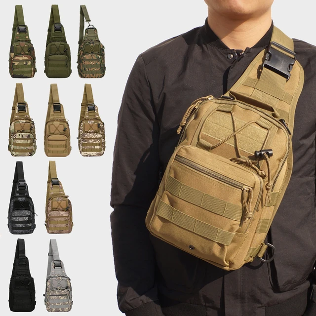 Romacci Fishing Tackle Storage Bag Outdoor Shoulder Water-Resistant Fishing Gear Bag Cross Body Sling Bag Black