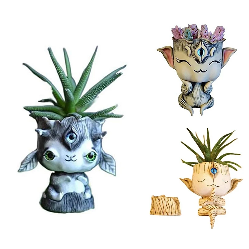 

Cute Resin Succulent Flowerpots, Elf Succulent Flowerpots, Outdoor And Indoor Funny Courtyard Art Garden Decorations