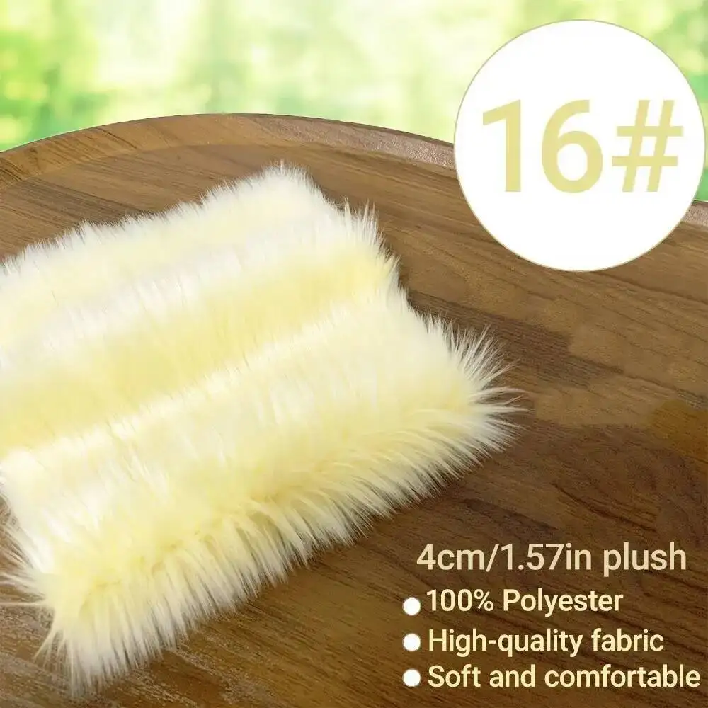 Luxurious Plush Shaggy Fur Fabric - 100% Polyester, Soft and Smooth