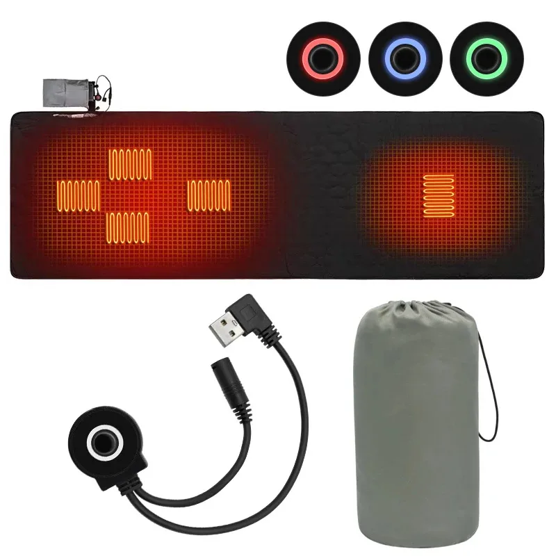 New Arrival Hot Outdoor Camping USB Heating Sleeping Mat Outdoor Electric Heating Pads Sleeping Bag Mattress For Hiking Travel