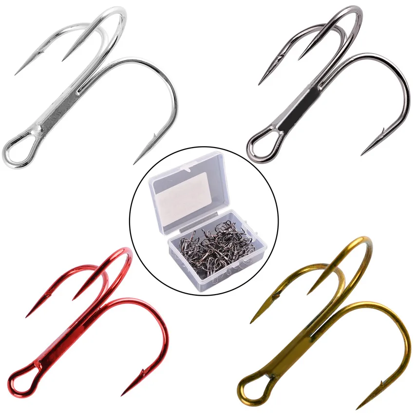 

Sea Yolo 10Pcs High Carbon Steel Treble Hooks Carp Fishing Tees For Fishing Fly Fishing Saltwater Barbed Sharp Fishing goods