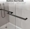 Shower Door, 56-60"" W X 72"" H 5/16"" (8Mm) Semi Frame Double Sliding Shower Door,Thick Sgcc Tempered Glass With 3