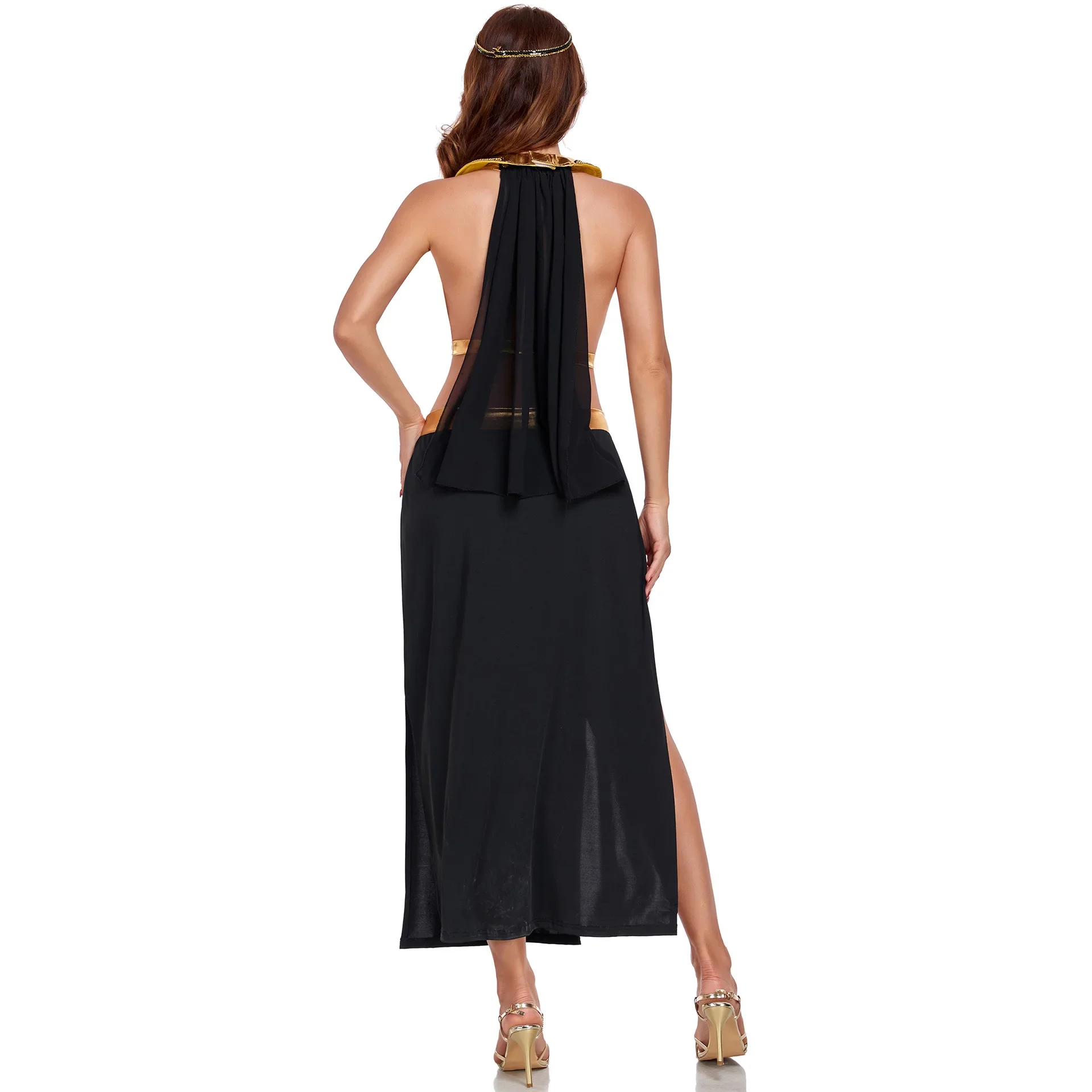 Halloween Griechische Göttin Athene Prinzessin Kleid Party Abendkleid Antikes Ägypten Stil Kostüm Damen Moderne Tanzbekleidung – Detail 5