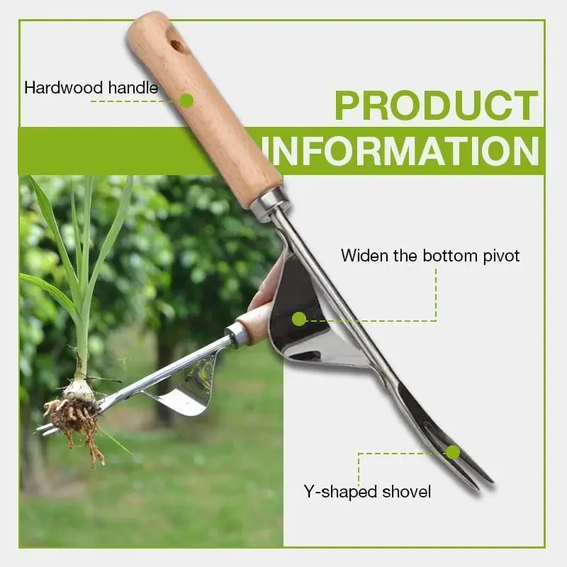 Garden Hand Weeder Grass Digging Wild Vegetable Shovel For Weeding Loosening Soil And Rooting Wood Handle Shovel