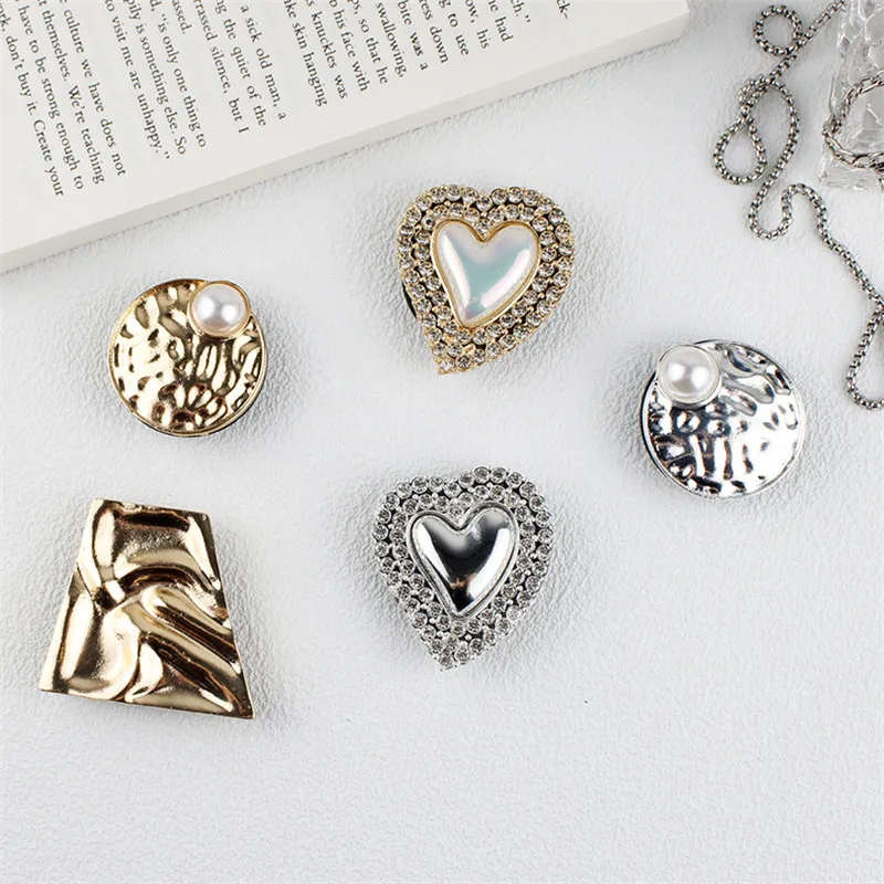 Metal Pearl Heart Mirror Espandibile 3D Stand Grip Mount Presa Per Telefono Fold Mobile Smartphone Staffa Da Tavolo Supporto Per Telefono