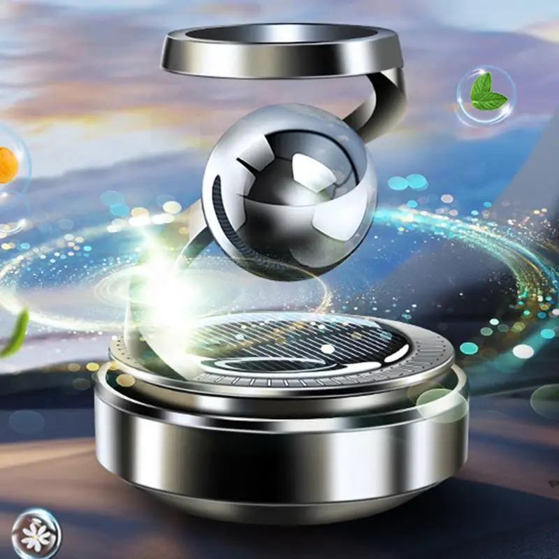 Solar Car Air Freshener Solar Powered Fresh Scents Aromatherapy Diffuser For Cars Auto Spin Car Air Purifier For SUVs