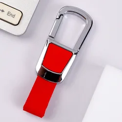 Luxury Leather Keychain - Classic Key Ring Holder & Bag Charm Gift Accessory (Passion Red - S)