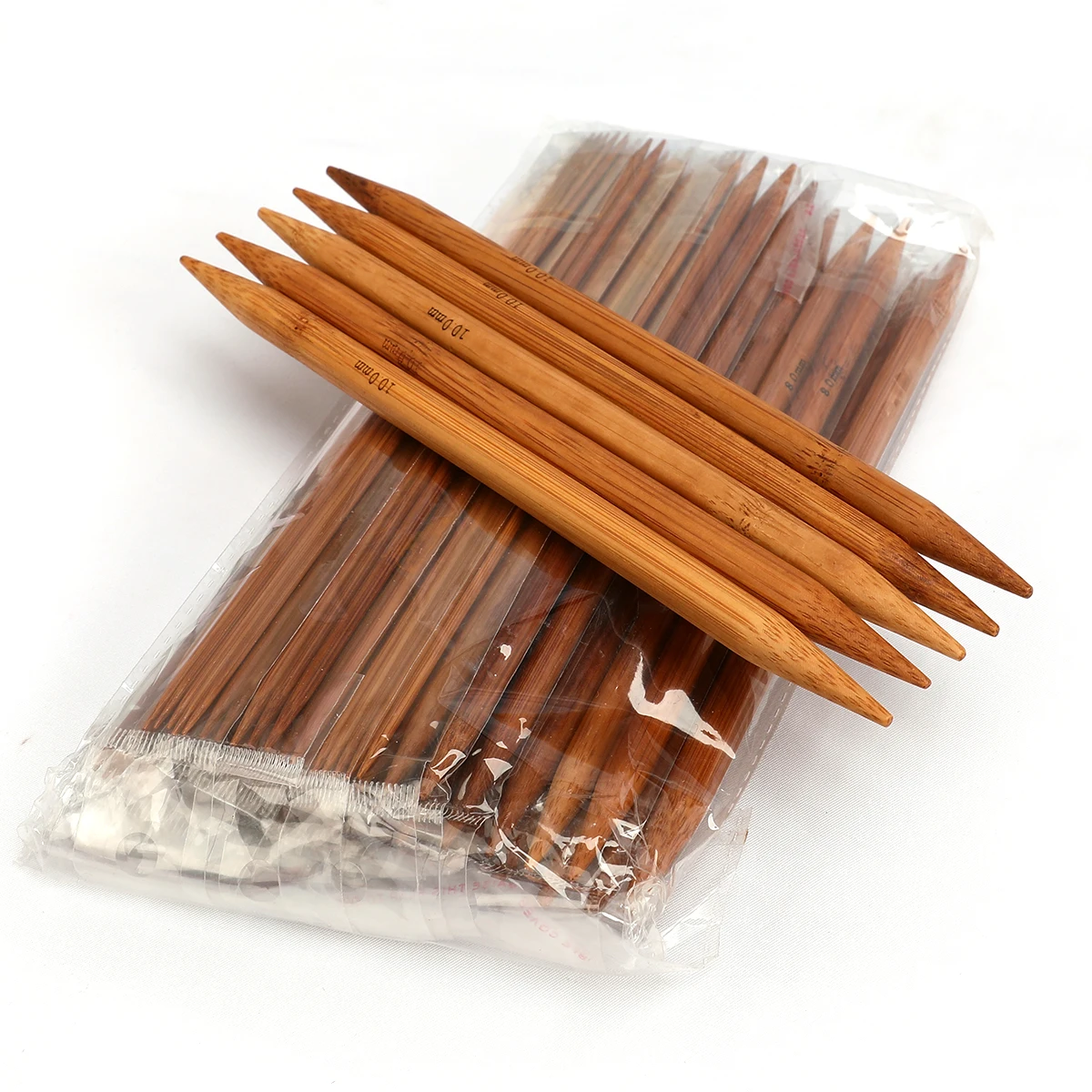 Crochet Needles Knitting Supplies Knitting Needles Knitting Material Weaving Tools 75Pcs 20cm Double Pointed Carbonized Bamboo 15 Sizes 2.0-10mm