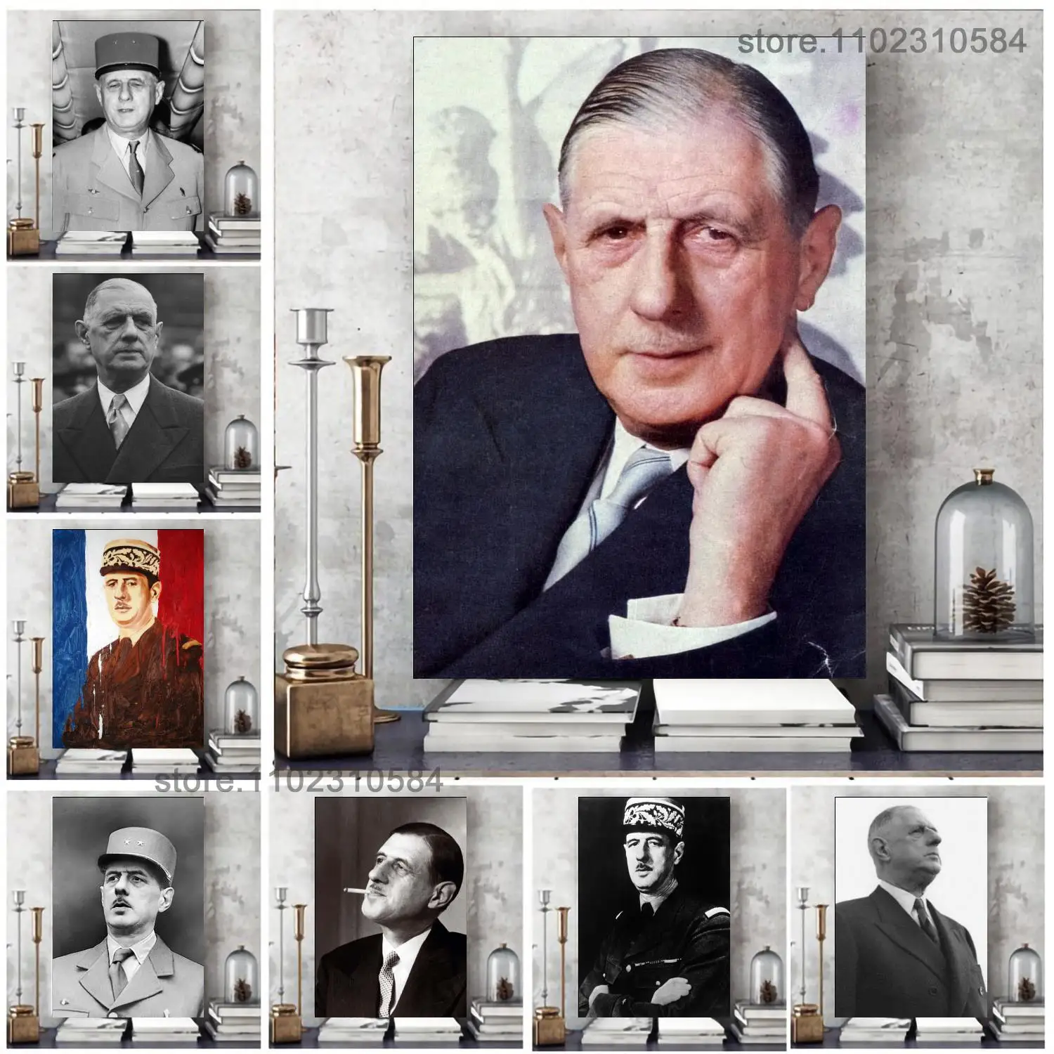 

Charles de Gaulle Wall Art Canvas Posters Decoration Art Poster Personalized Gift Modern Family bedroom Painting