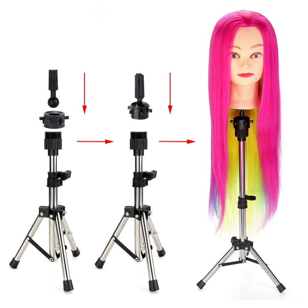 Adjustable Wig Tripod Stand Hair Mannequin Training Head Holder