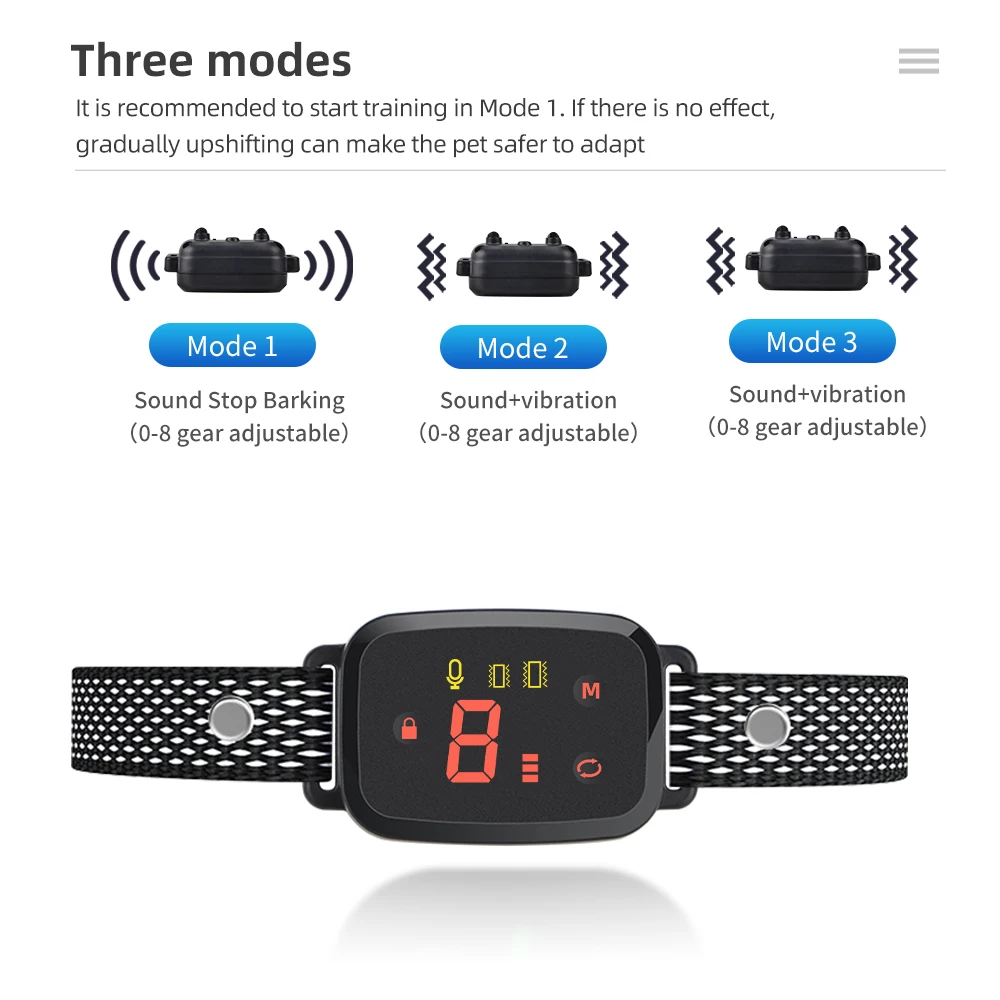 HD Dog Collar Digital with Anti Bark No Sound Remote Control
