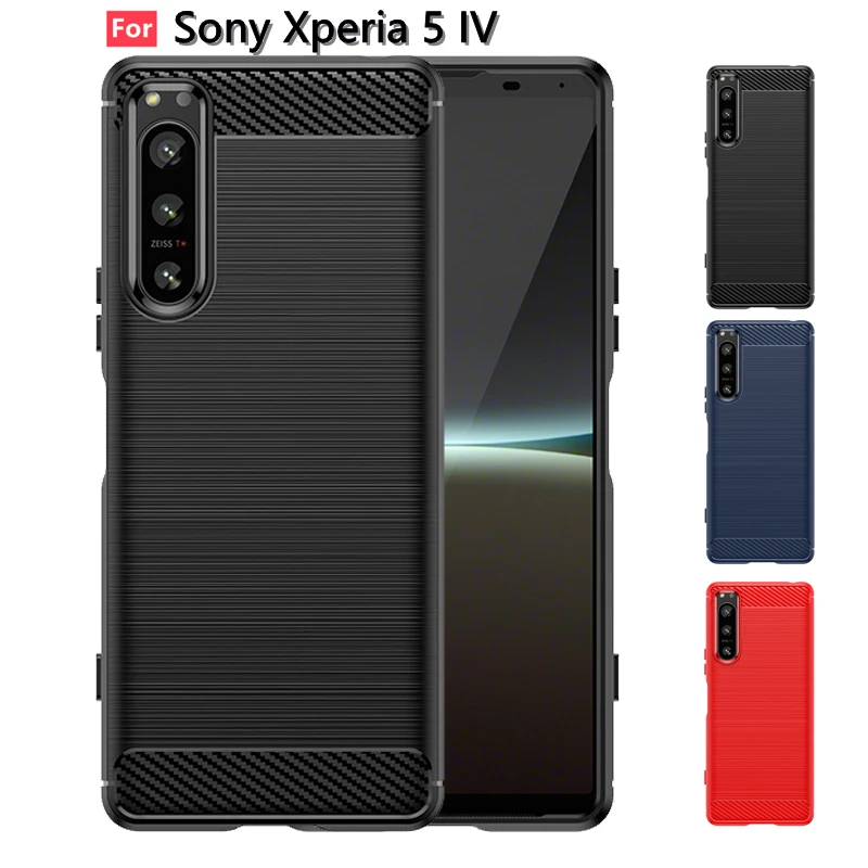 Per Sony Xperia 5 Iv Custodia Per Sony Xperia 5 Iv Cover New Soft Silicone Paraurti In Fibra Di Carbonio Tpu Cover Per Fundas Sony Xperia 5 Iv